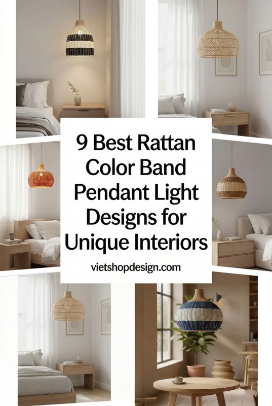 9 Best Rattan Color Band Pendant Light Designs For Unique Interiors