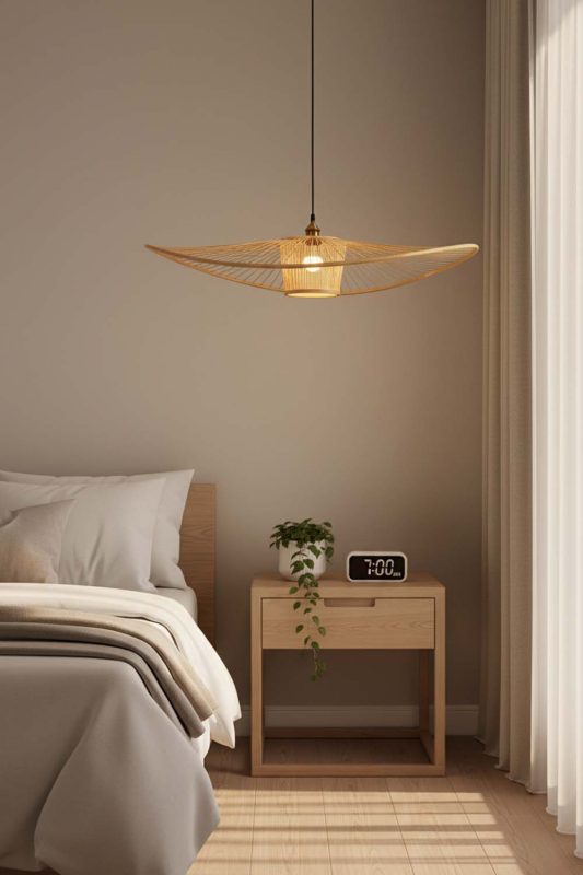 Bedside Bamboo Wave Pendant Light - Warm & Inviting Atmosphere