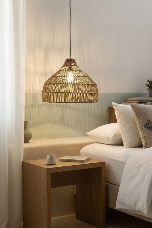 Bedside Bell Shape Hemp Rope Pendant Light - Memorable Ambience