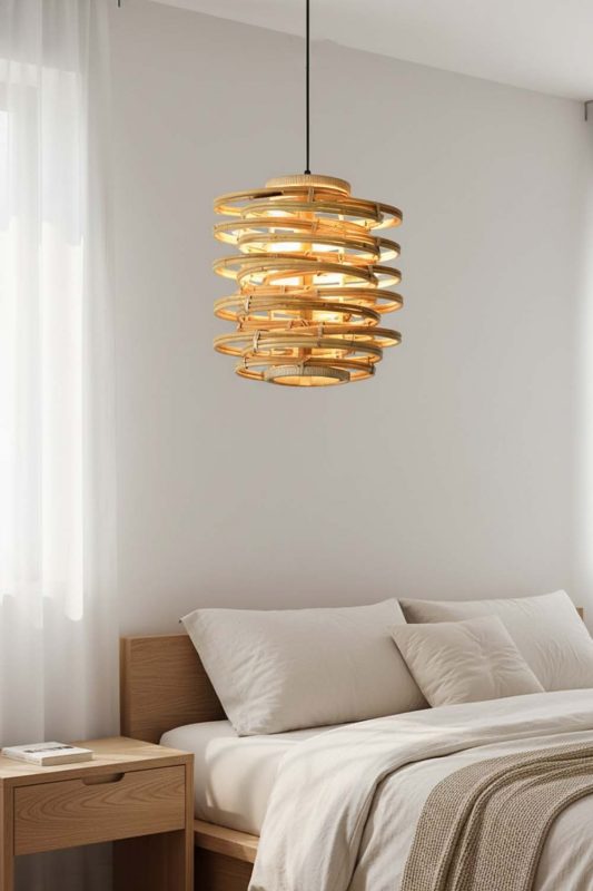 Bedside Rattan Beehive Pendant Light - Memorable Ambience