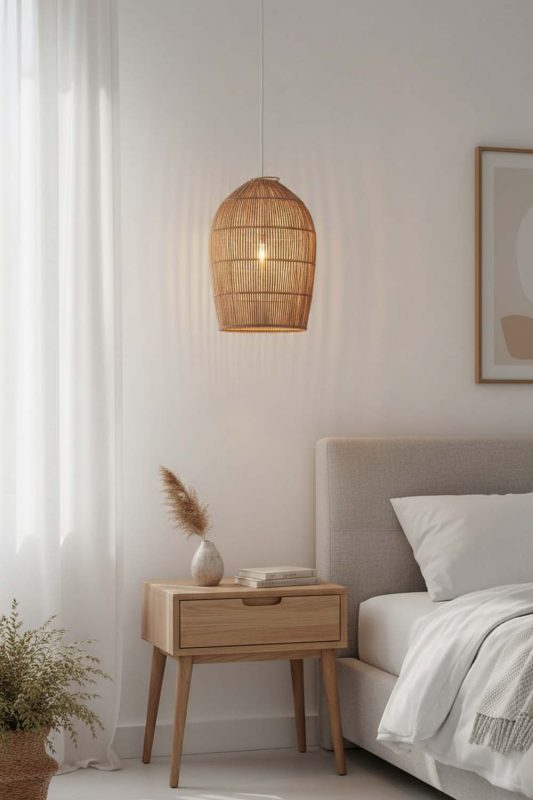 Bedside Rattan Dome Pendant Light - Cozy Fine Dining