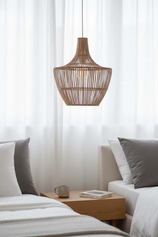 Bedside Special Geometric Bamboo Pendant Light - Memorable Ambience