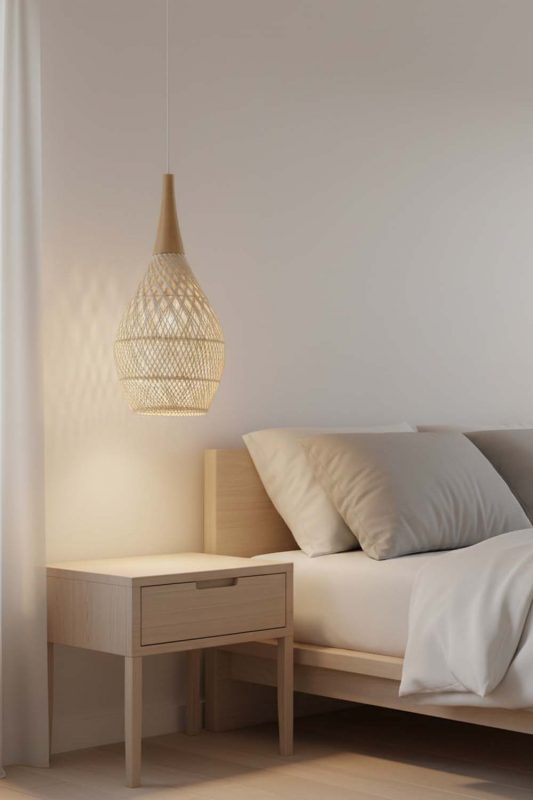 Bedside Vintage Wood Rattan Pendant Light D - Elegant Dining Experience