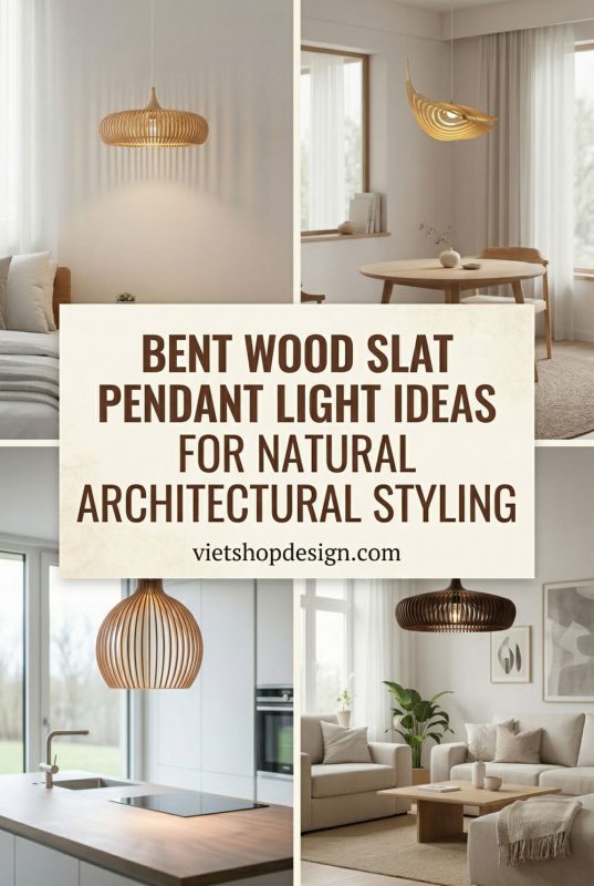 Bent Wood Slat Pendant Light Ideas For Natural Architectural Styling