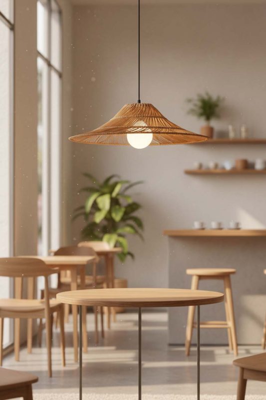 Coffee Shop Loft Rattan Pendant Light - Cozy & Inviting