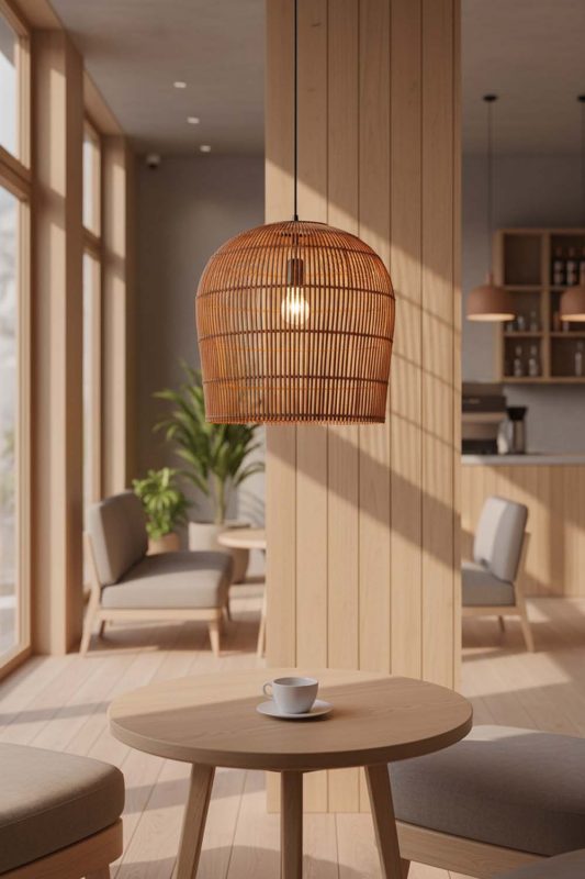 Coffee Shop Rattan Bell Shaped Pendant Light - Aesthetic & Trendy