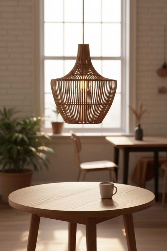 Coffee Shop Special Geometric Bamboo Pendant Light - Aesthetic & Trendy