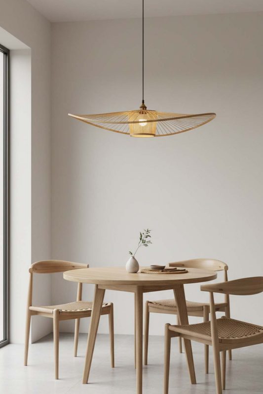 Dining Table Bamboo Wave Pendant Light - Warm & Inviting
