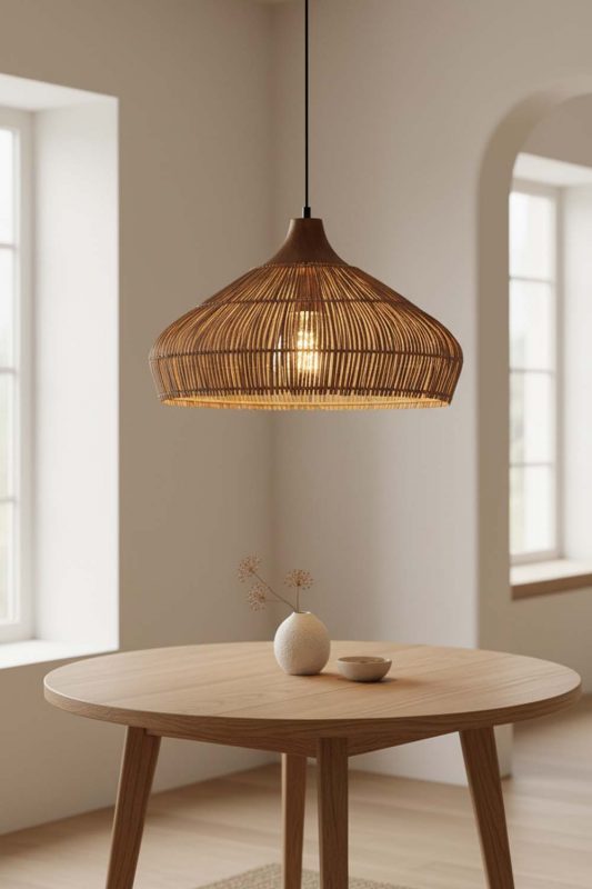 Dining Table Open Rattan Pendant Light - Soft & Relaxing