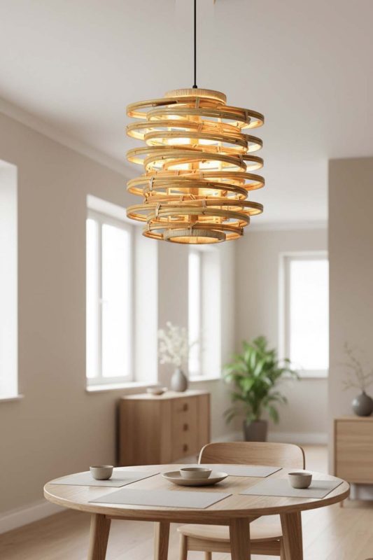 Dining Table Rattan Beehive Pendant Light - Soft & Relaxing