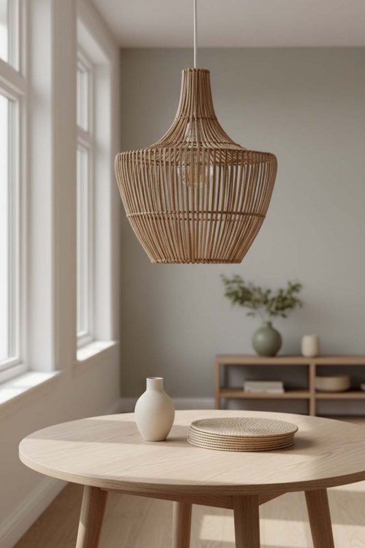 Dining Table Special Geometric Bamboo Pendant Light - Soft & Relaxing