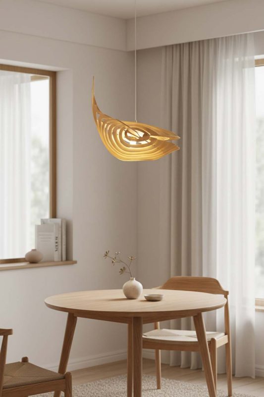 Dining Table Whale Wood Pendant Light - Soft & Relaxing