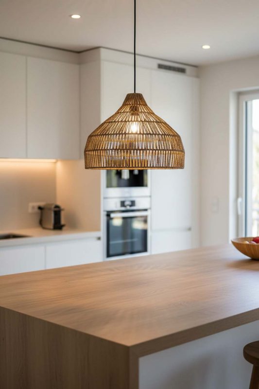 Kitchen Island Bell Shape Hemp Rope Pendant Light - Fresh & Inviting