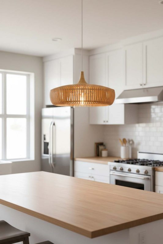 Kitchen Island Natural Fee Bentwood Pendant Light - Fresh & Inviting