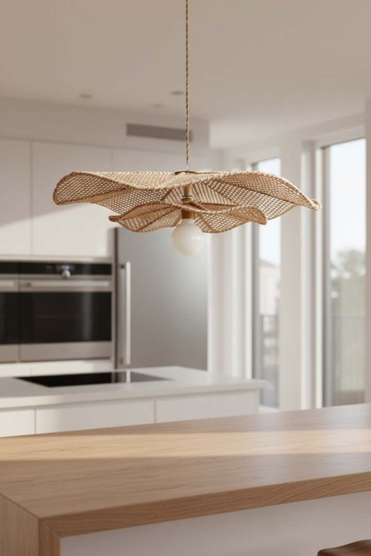 Kitchen Island Rattan Lotus Pendant Light - Practical & Beautiful