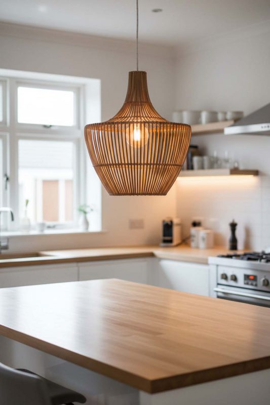 Kitchen Island Special Geometric Bamboo Pendant Light - Fresh & Inviting
