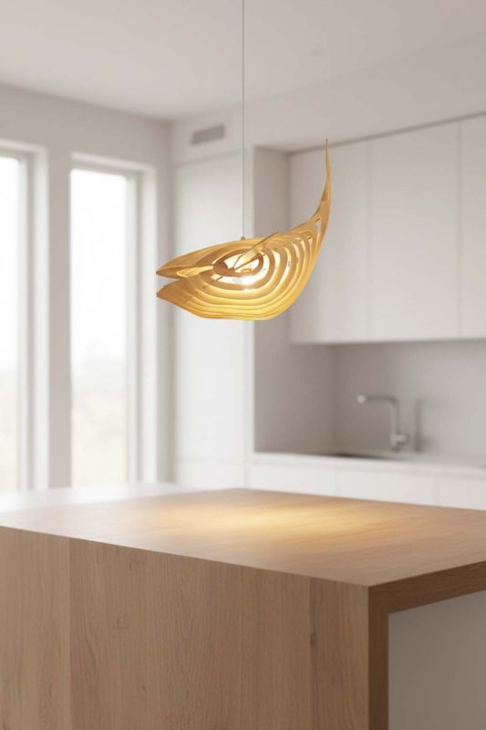 Kitchen Island Whale Wood Pendant Light - Sleek & Stylish