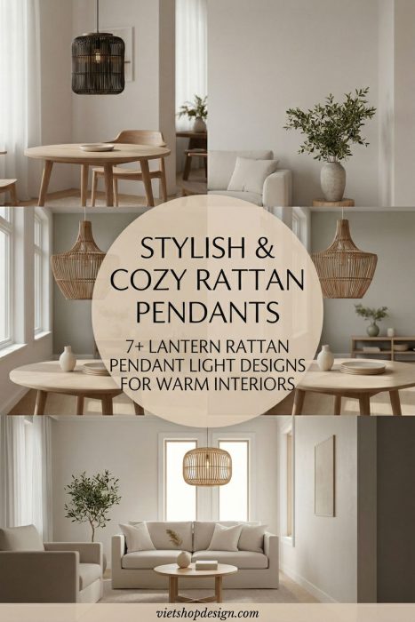 Lantern Rattan Pendant Light Designs For Warm Interiors