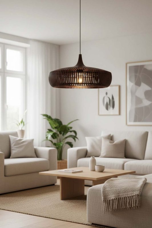 Living Room Coffee Bentwood Pendant Light - Elegant & Comfortable