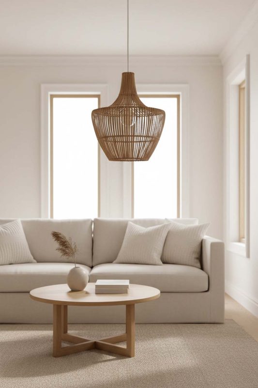 Living Room Special Geometric Bamboo Pendant Light - Aesthetic & Trendy