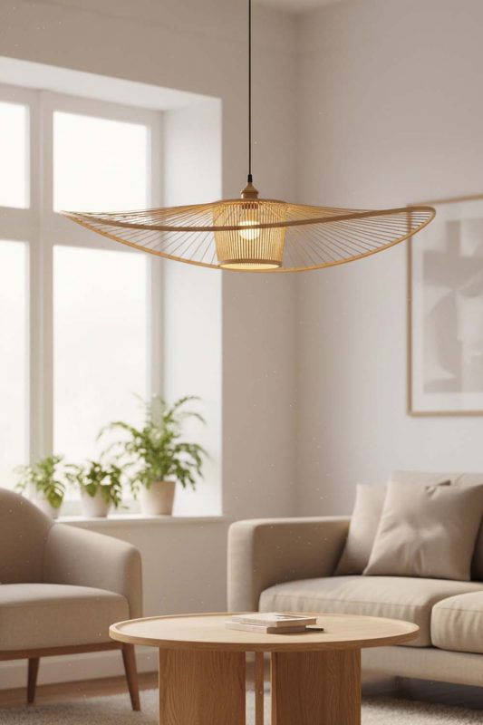 Living Table Bamboo Wave Pendant Light - Soft & Serene