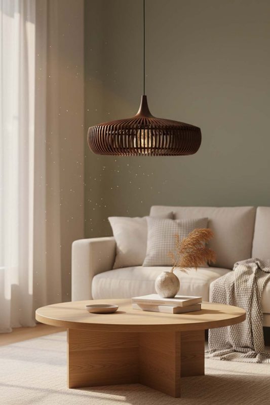 Living Table Coffee Bentwood Pendant Light - Warm & Peaceful