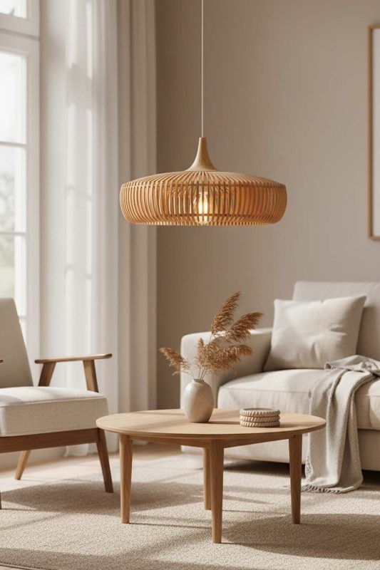 Living Table Natural Bentwood Pendant Light - Stylish & Cozy