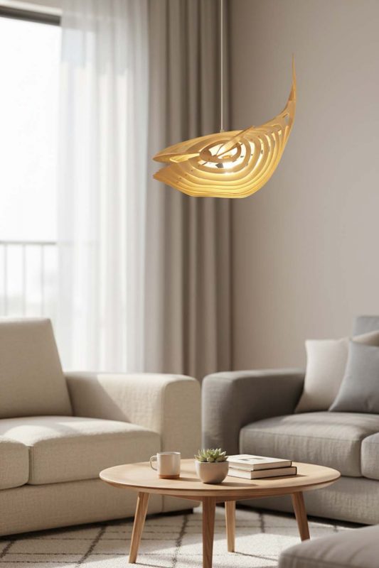 Living Table Whale Wood Pendant Light - Chic & Comfortable