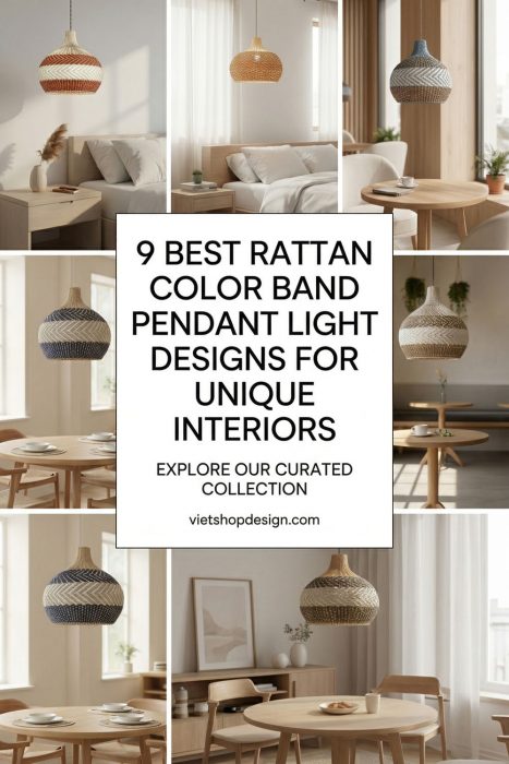 Rattan Color Band Pendant Light Designs For Unique Interiors