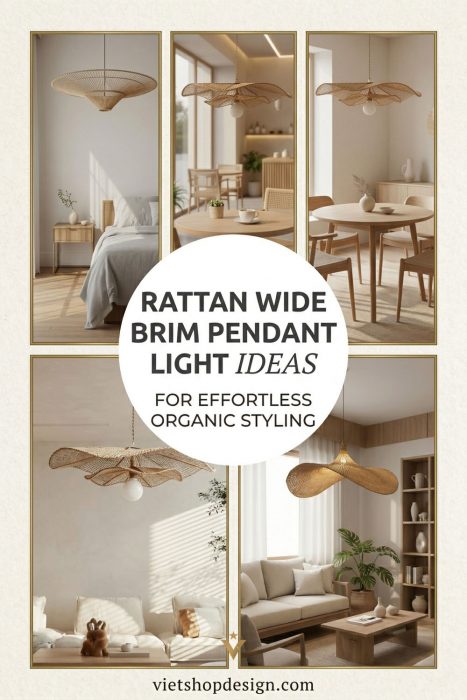 Rattan Wide Brim Pendant Lights For Effortless Organic Styling