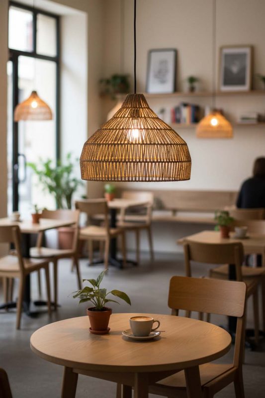 Restaurant Table Bell Shape Hemp Rope Pendant Light - Memorable Ambience