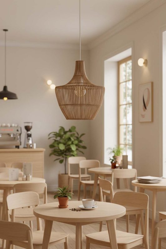 Restaurant Table Special Geometric Bamboo Pendant Light - Memorable Ambience
