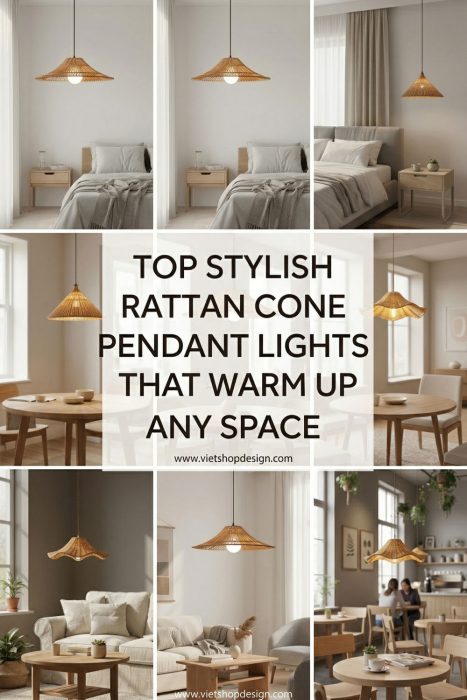 Stylish Rattan Cone Pendant Lights That Warm Up Any Space
