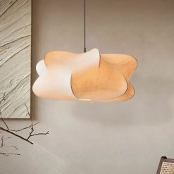 Close-up of Silk Cocoon Pendant Light texture and shade