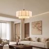 Modern Fabric Plum Blossom Pendant Light Bright Living Room