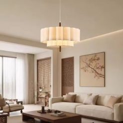 Modern Fabric Plum Blossom Pendant Light Bright Living Room