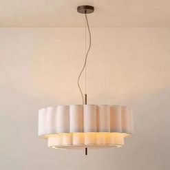 Modern Fabric Plum Blossom Pendant Light Layered Fabric Detail