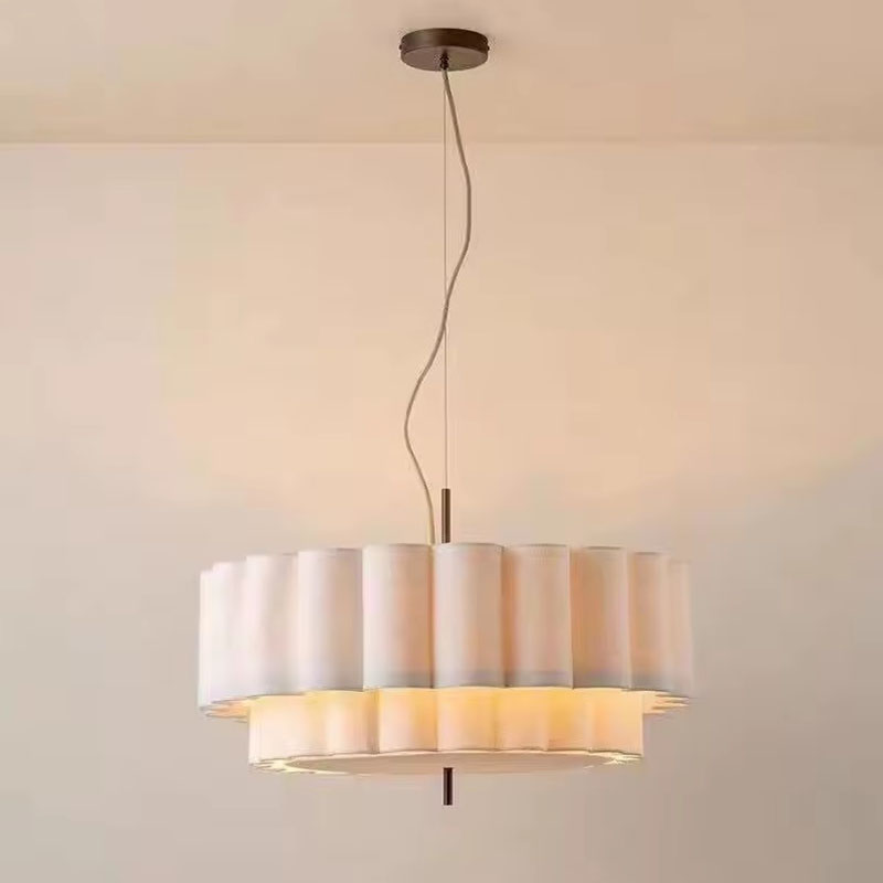 Modern Fabric Plum Blossom Pendant Light Layered Fabric Detail