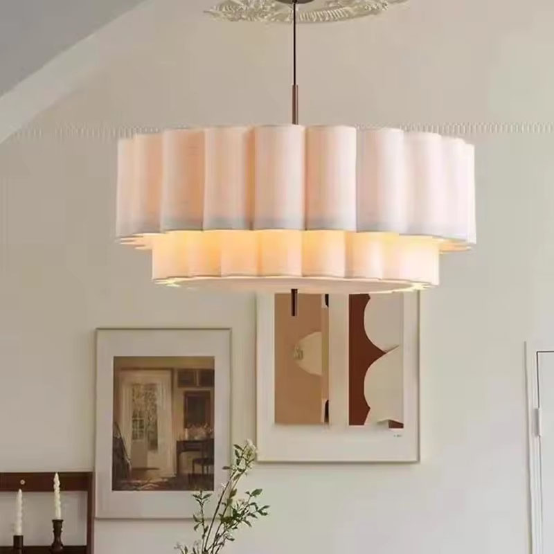 Modern Fabric Plum Blossom Pendant Light Living Room Decor