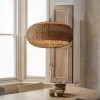 Rattan Barrel Pendant Light Vintage Window Decor