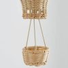Rattan Hot Air Balloon Pendant Light Handwoven Basket Detail