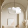 Silk Cocoon Pendant Light in arched hallway entryway