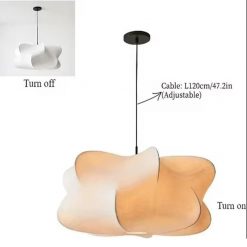 Silk Cocoon Pendant Light with adjustable cable and on-off switch