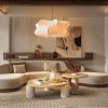 Single Silk Cocoon Pendant Light in modern living room