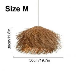 Wabi Sabi Rattan Pendant Lamp Bird Nest Chandelier Size M