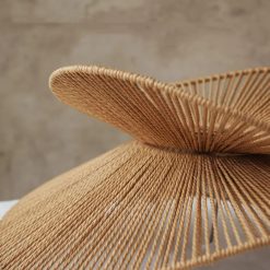 Wabi Sabi Wicker Double Wing Pendant Light Close Up Weave Texture