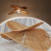 Wabi Sabi Wicker Double Wing Pendant Light Warm Ambient Glow