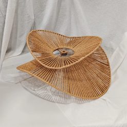 Wabi Sabi Wicker Double Wing Pendant Light Woven Rattan Detail