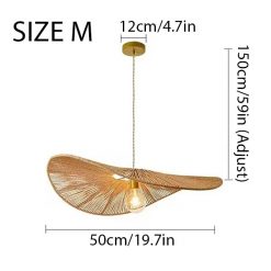 Wabi Sabi Wicker Single Wing Pendant Light Size M
