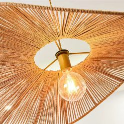 Wabi Sabi Wicker Single Wing Pendant Light Woven Detail